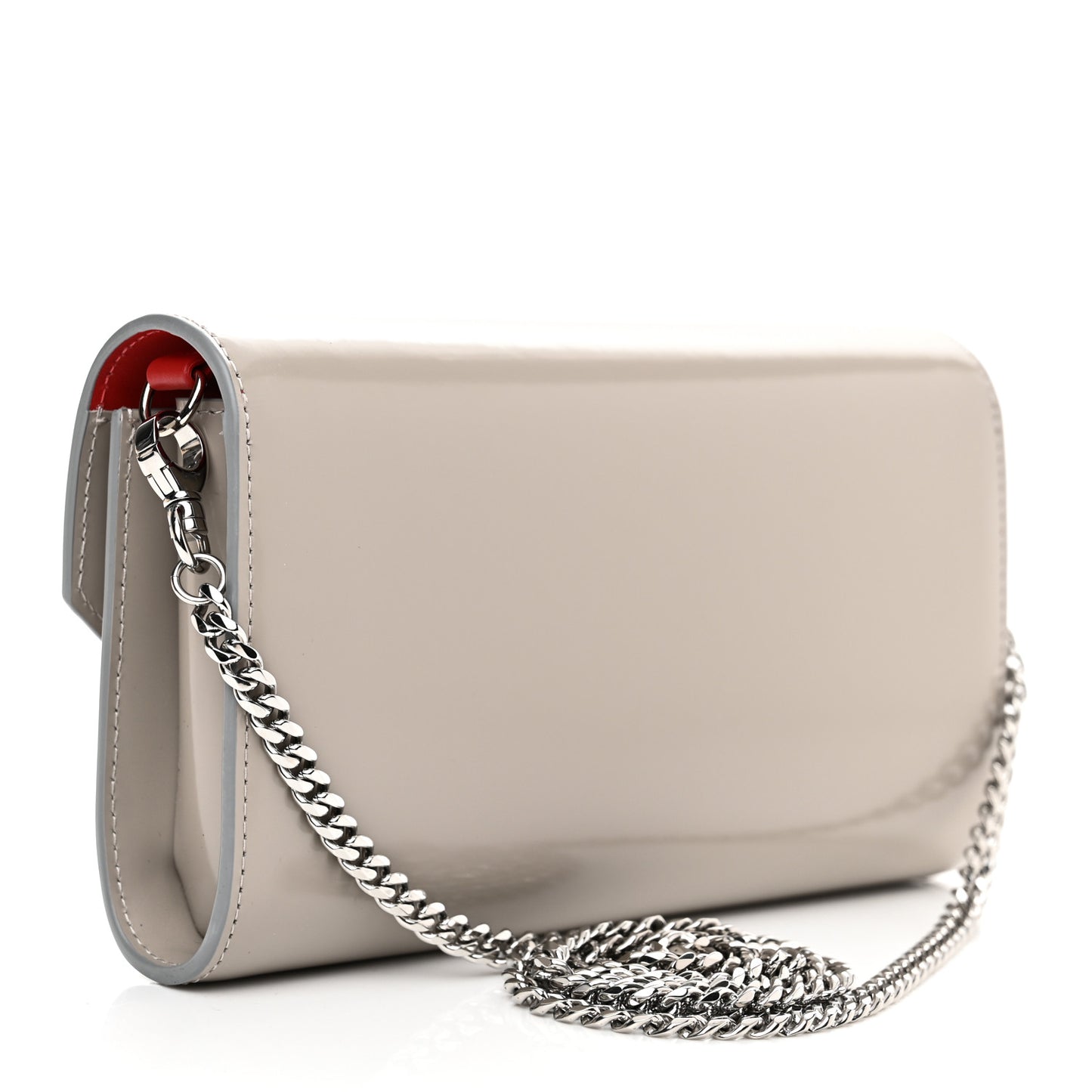 Patent Calfskin Loubi54 Wallet On Chain Goose