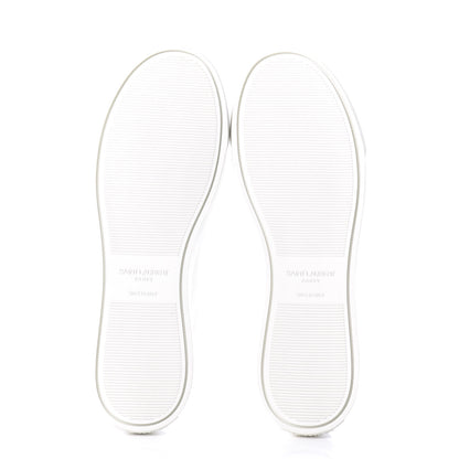 Saint Laurent Perforated Calfskin Zebra Print Andy Low Top Sneakers 38.5 White 6 of 11
