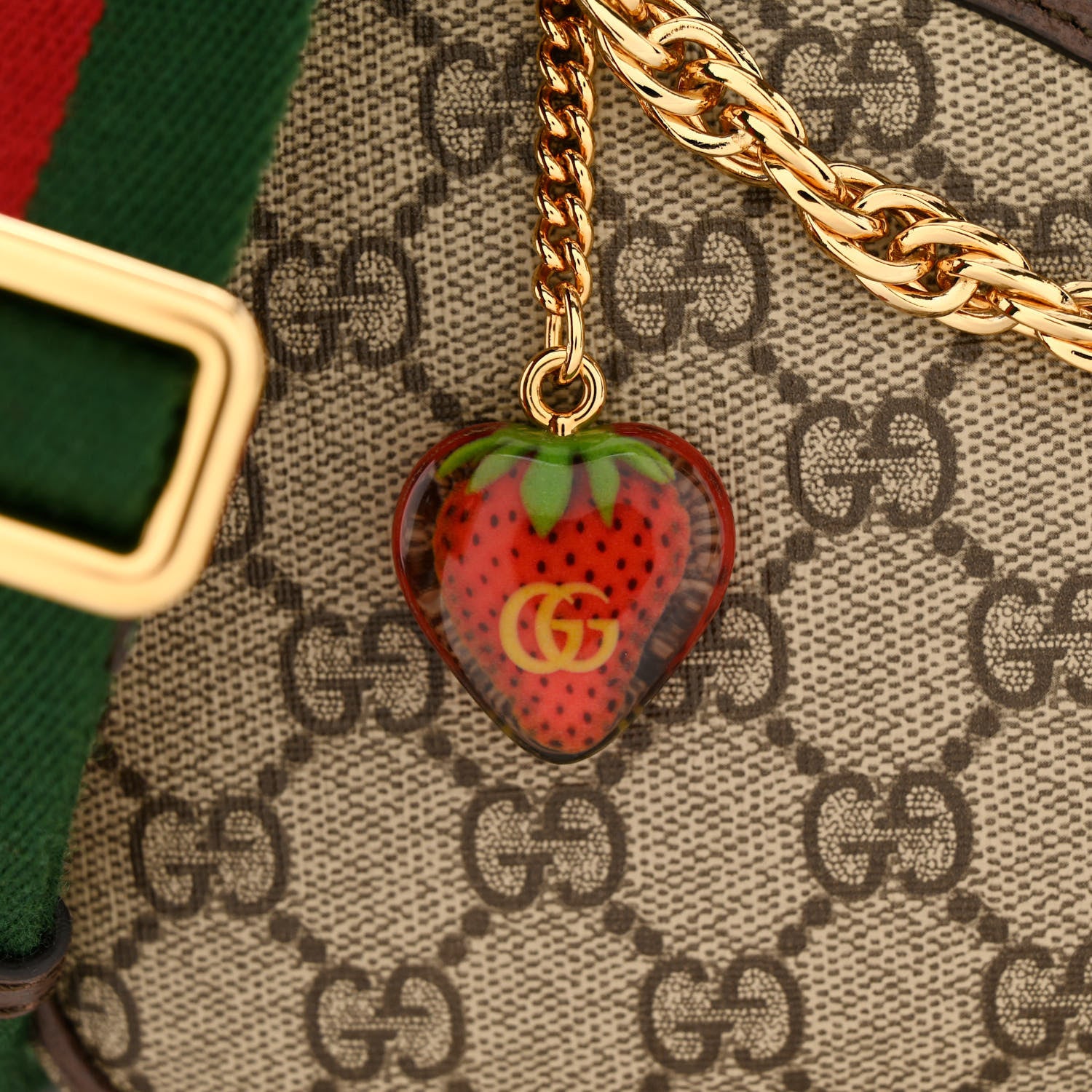 Gucci GG Supreme Monogram Textured Dollar Calfskin Web Small Ophidia GG Handbag Beige Ebony New Acero 10 of 10