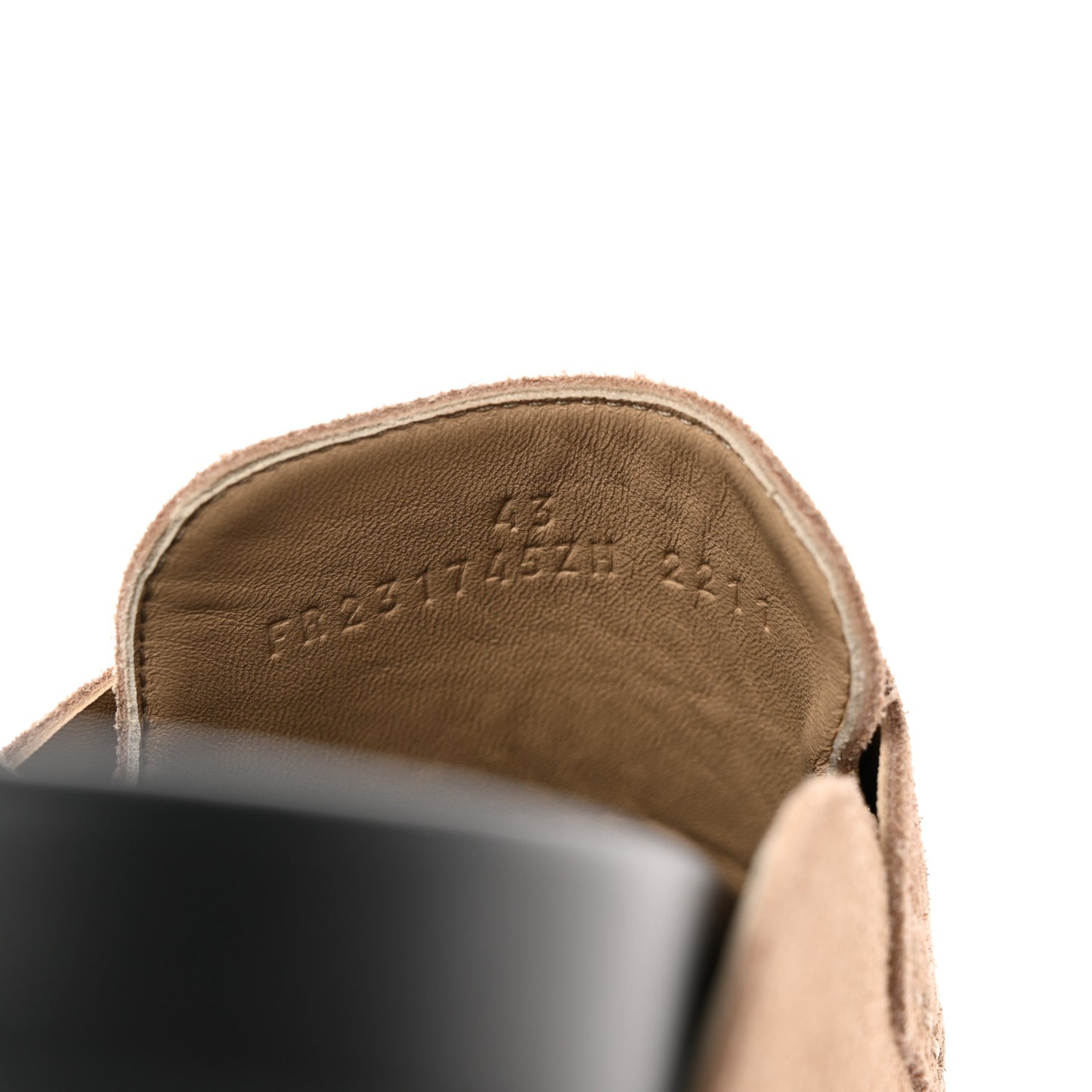 Suede Calfskin Mens Go Mules 43 Beige Argile