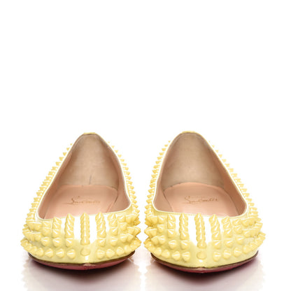 Christian Louboutin Patent Pigalle Spikes Flats 35.5 Lemon 2 of 12