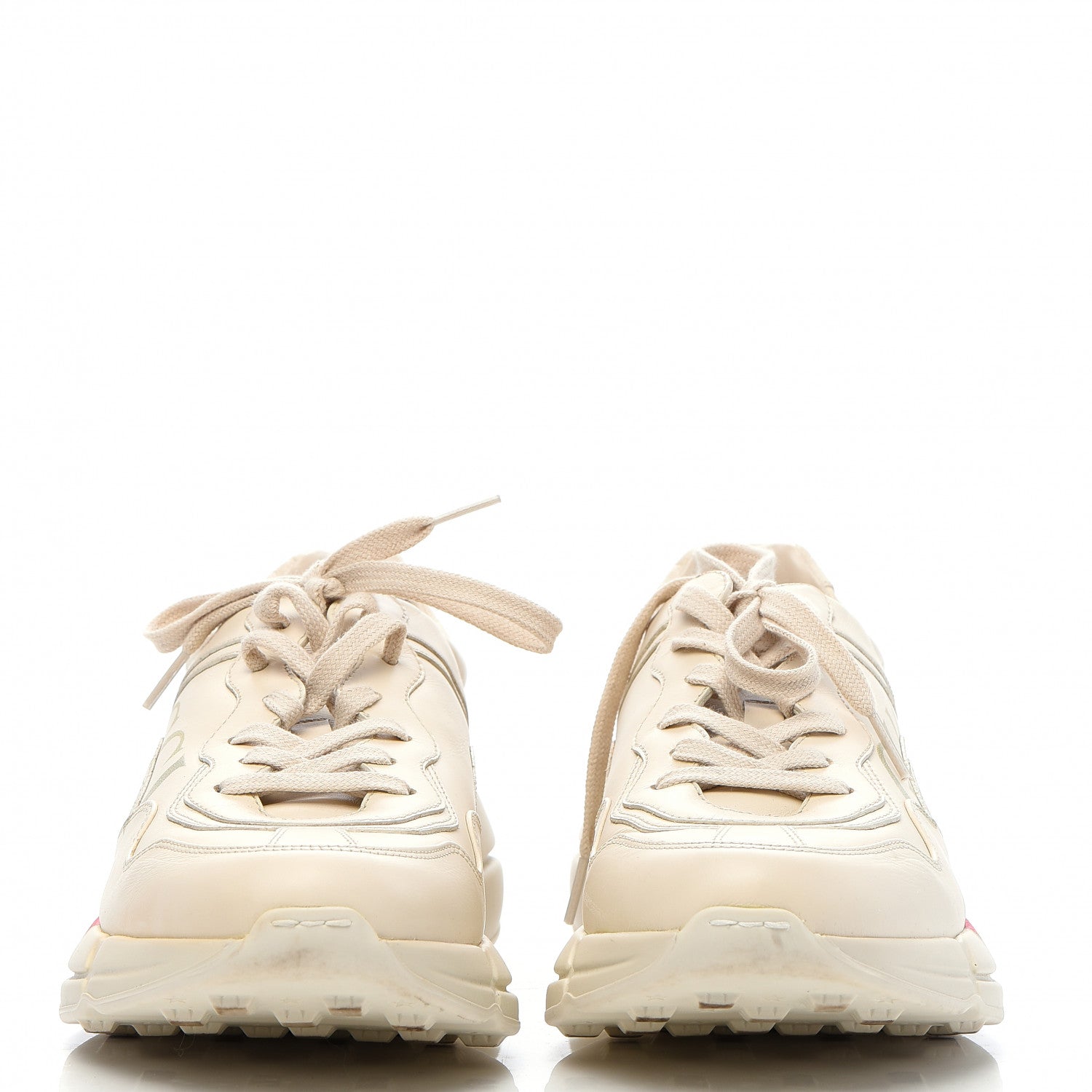 Gucci Calfskin Logo Mens Rhyton Sneakers 8.5 Ivory 2 of 9