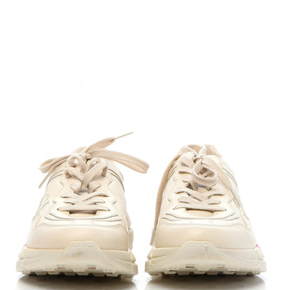 Gucci Calfskin Logo Mens Rhyton Sneakers 8.5 Ivory 2 of 9
