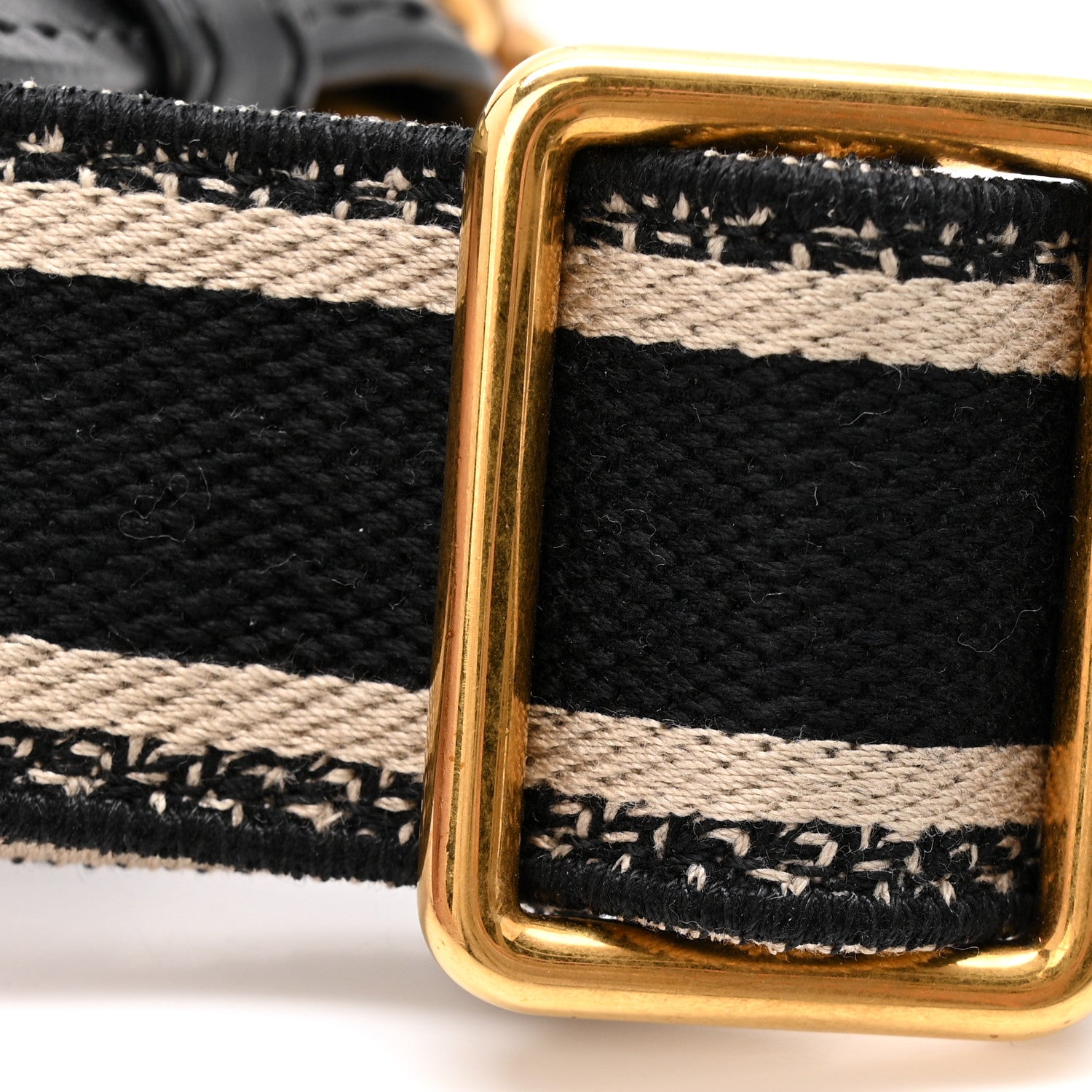 Christian Dior Canvas Embroidered Shoulder Strap Black 5 of 5