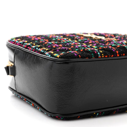Saint Laurent Tweed Calfskin Monogram Lou Camera Bag Black 9 of 11