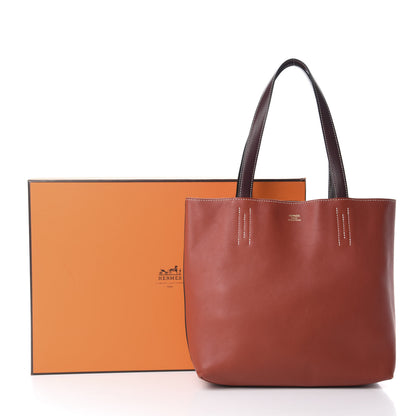 Hermes Veau Sikkim Swift Double Sens 30 Reversible Tote Ebene Rouge H Brique Prune 21 of 21