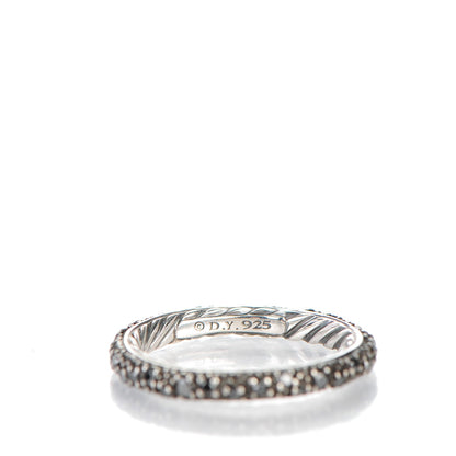 David Yurman Sterling Silver Black Diamond 3mm Midnight Melange Band Ring 51.5 6 4 of 4