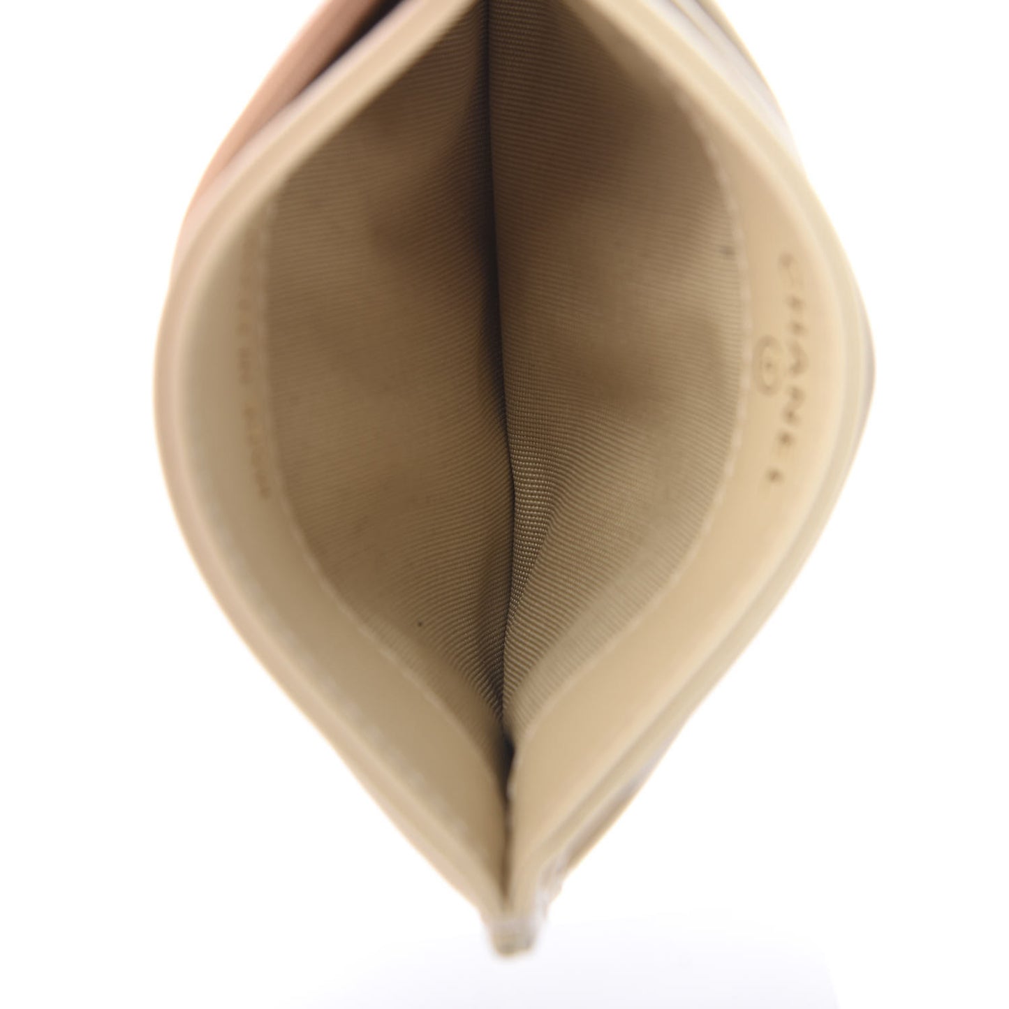 Goatskin Quilted 19 Card Holder Beige