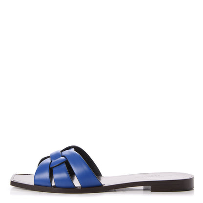 Saint Laurent Calfskin Nu Pied 05 Slide Sandal 39.5 Blue Majorelle 1 of 9