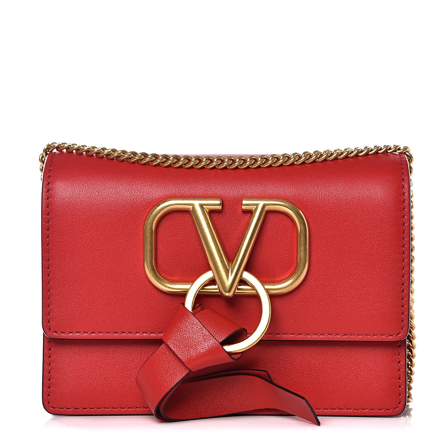 Smooth Calfskin Mini Vring Crossbody Bag Rouge Pur