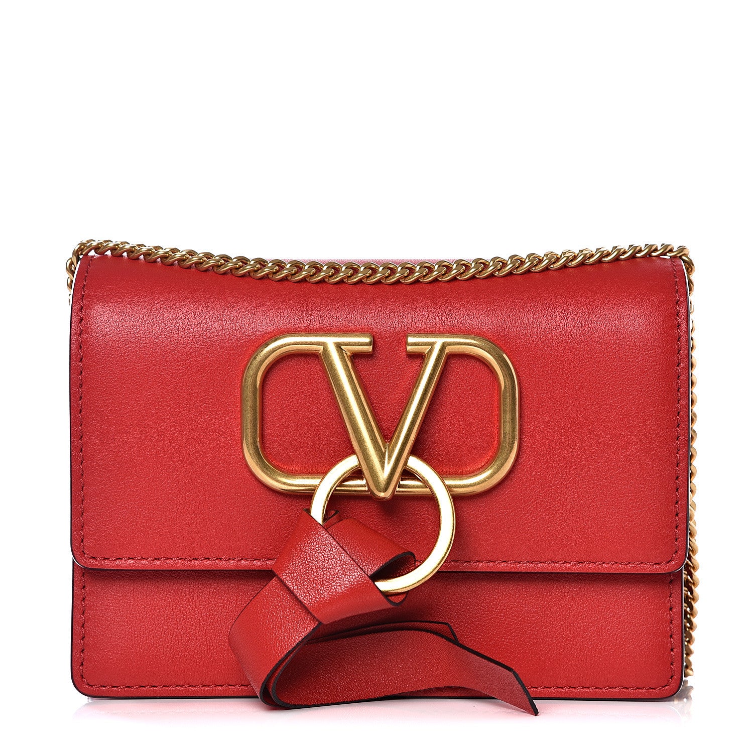 Valentino Garavani Smooth Calfskin Mini Vring Crossbody Bag Rouge Pur 1 of 9