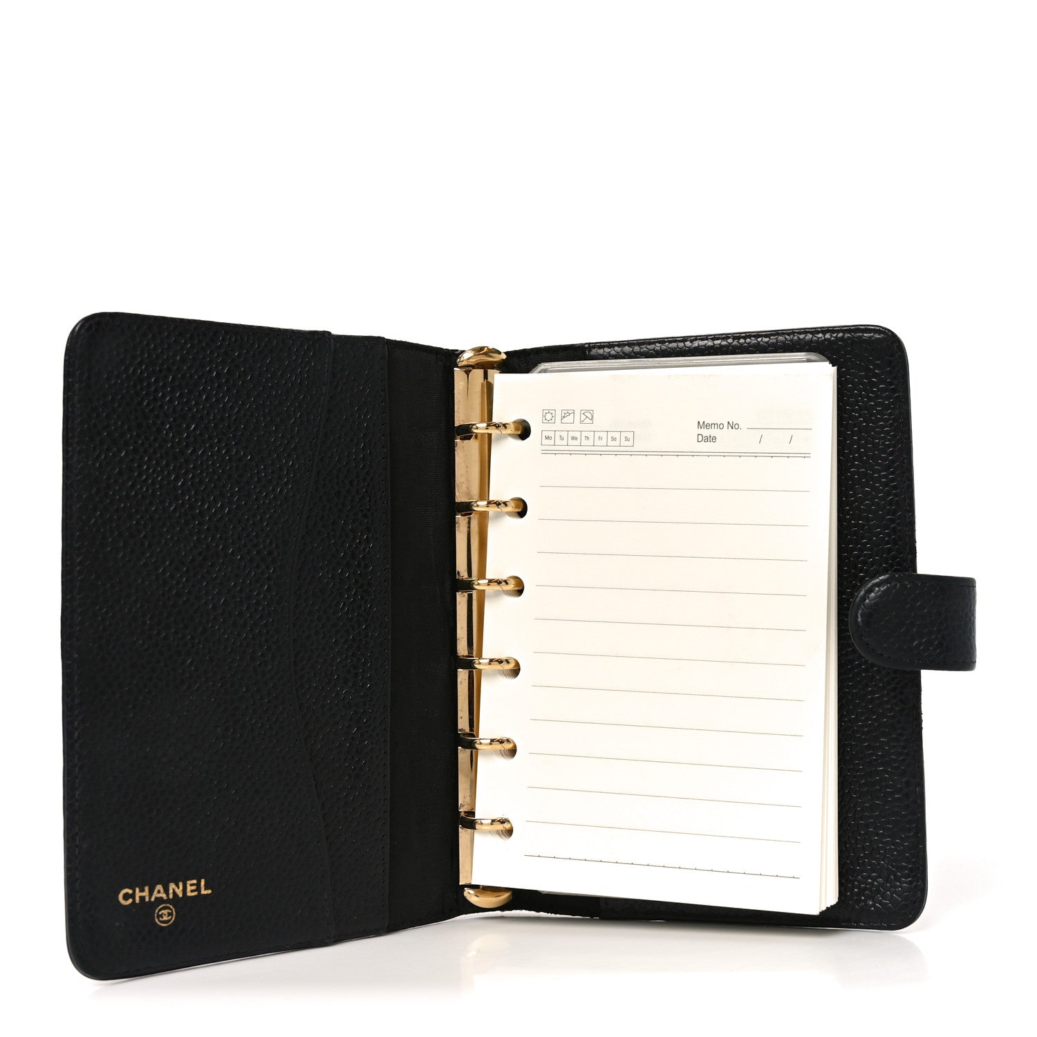 Chanel Caviar Timeless CC Ring Agenda Planner Black 5 of 8