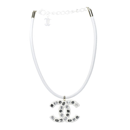 Chanel Crystal Enamel Choker Necklace White 3 of 4