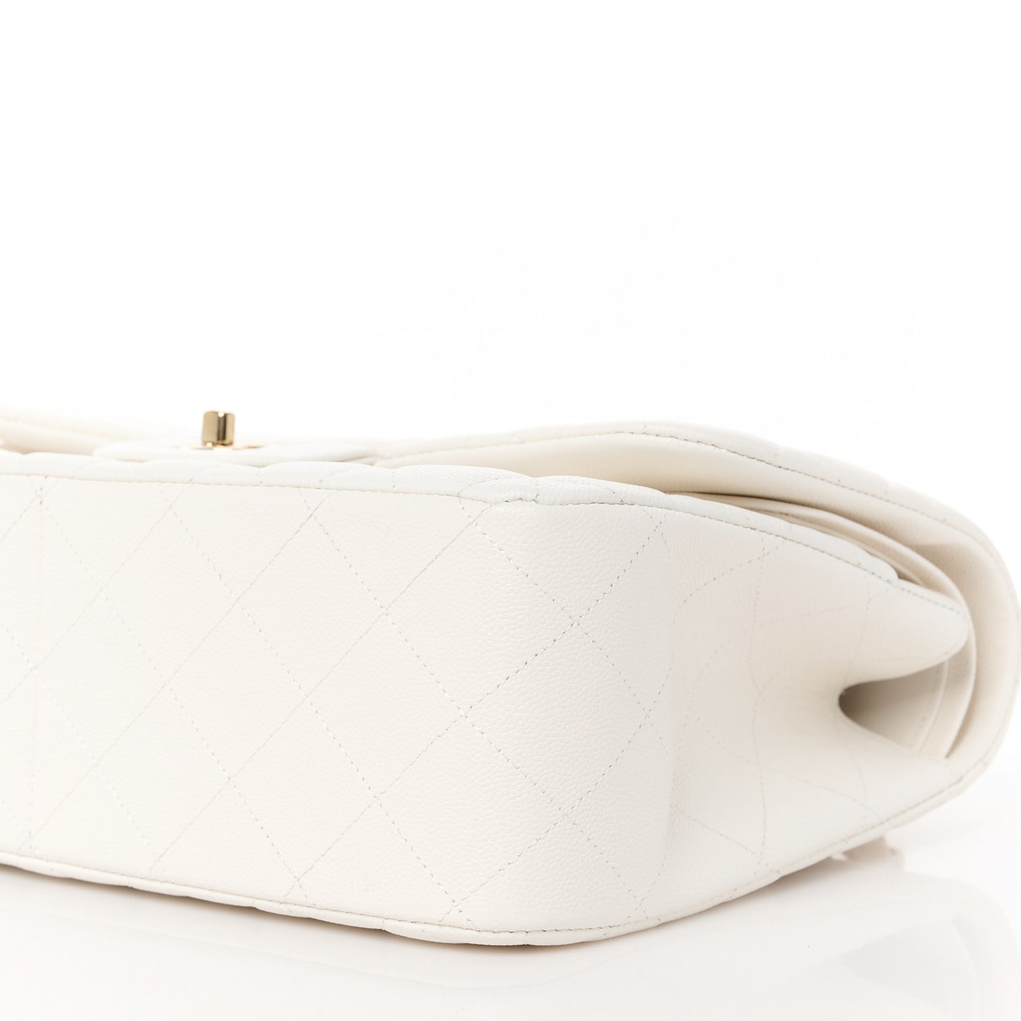 Caviar Quilted Jumbo Double Flap White