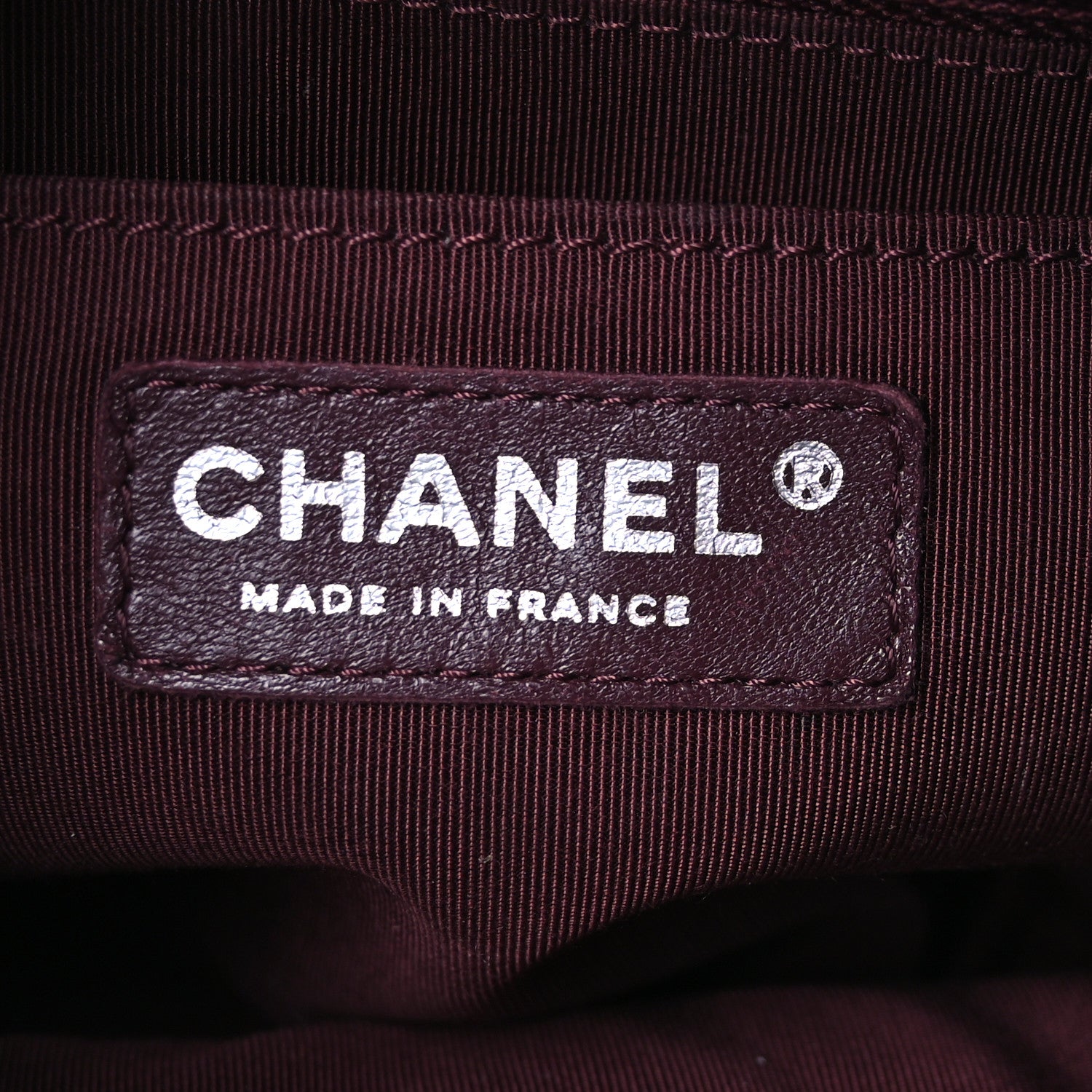 Chanel Deerskin Chevron Medium CC Chain Bucket Drawstring Bag Burgundy 6 of 10