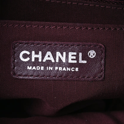 Chanel Deerskin Chevron Medium CC Chain Bucket Drawstring Bag Burgundy 6 of 10