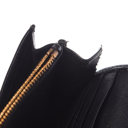 Prada Saffiano Metal Flap Wallet With Strap Black 8 of 14