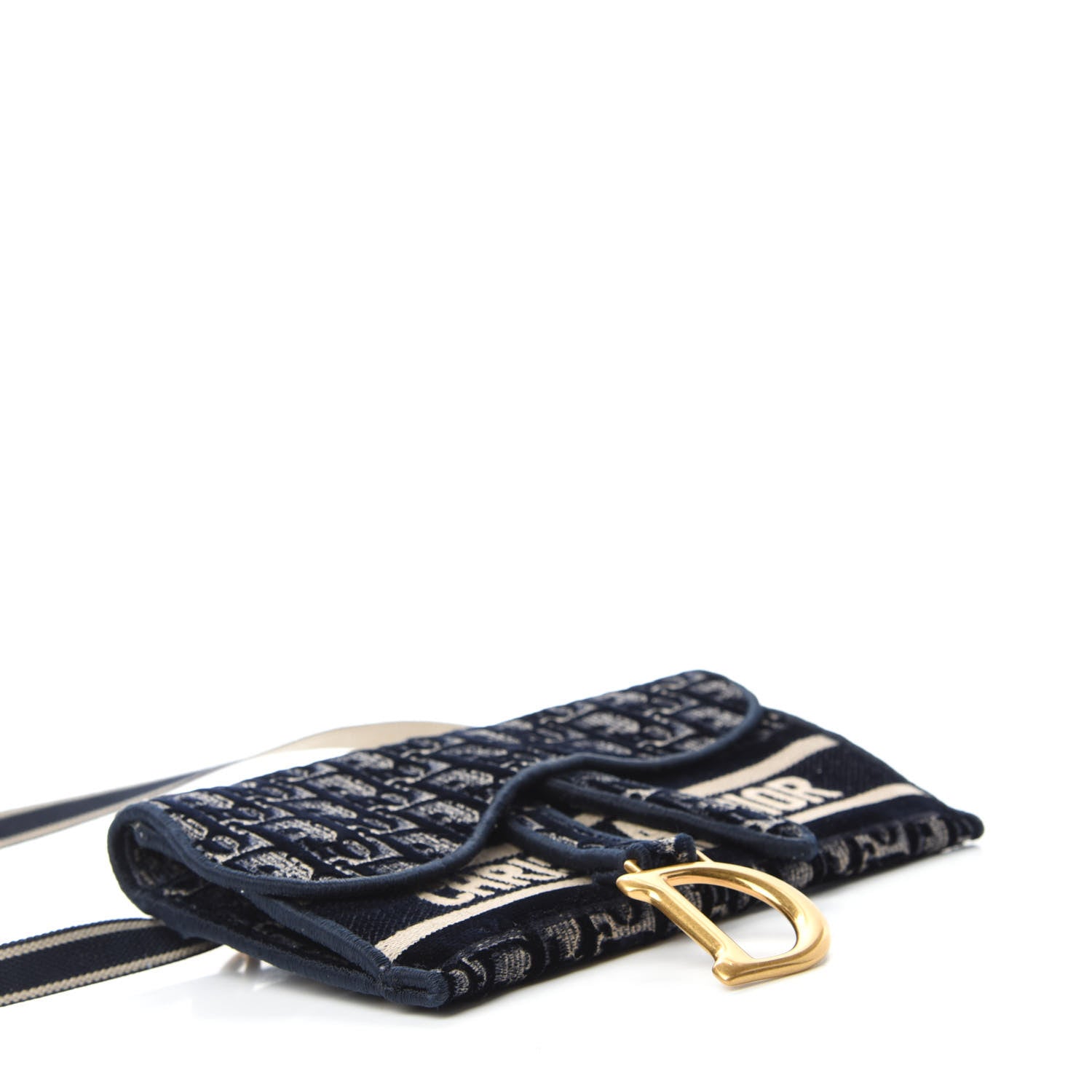 Christian Dior Oblique Slim Saddle Pouch Blue 4 of 11