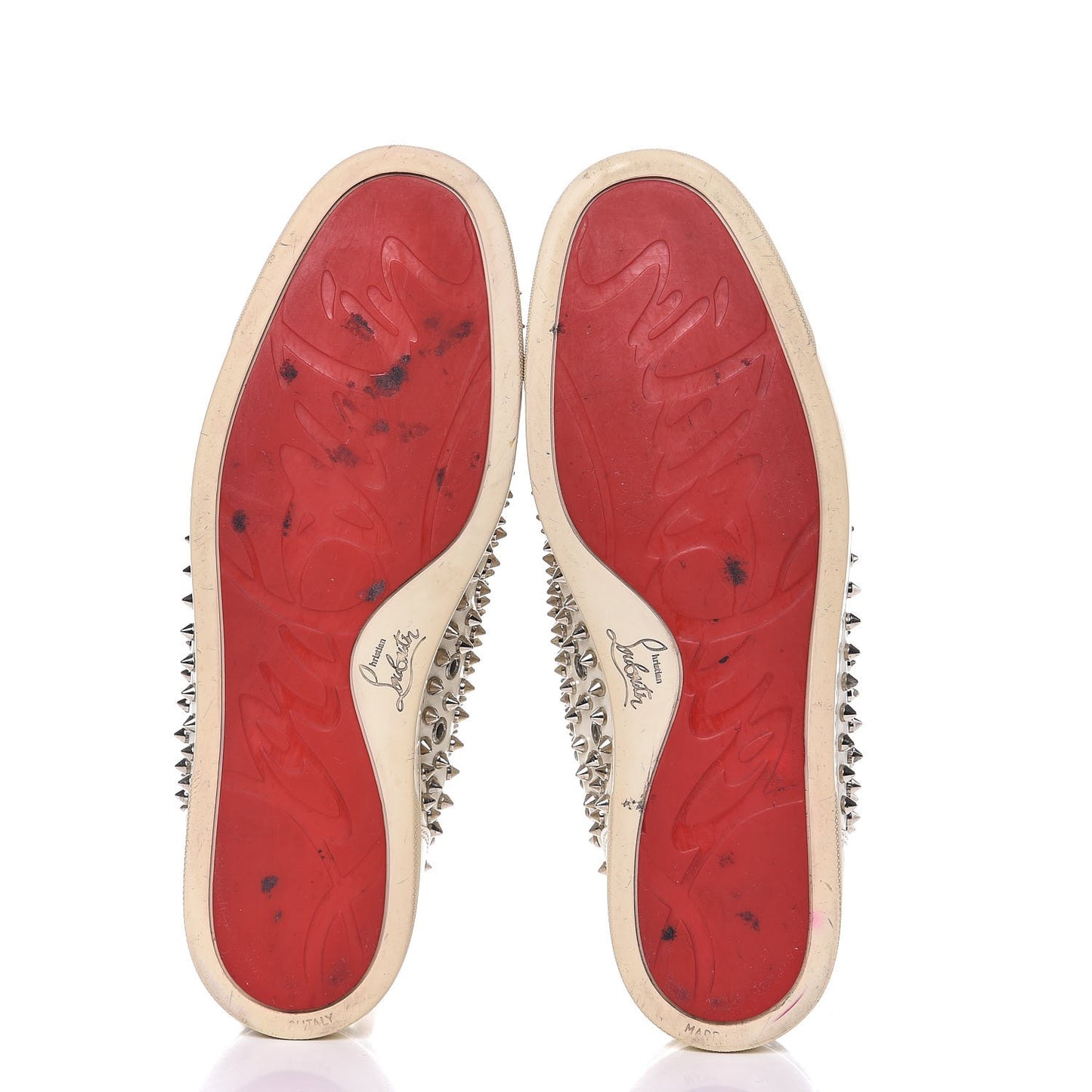 Patent Louis Spikes Flat Sneakers 44 White