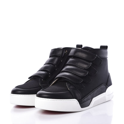 Christian Louboutin Calfskin Mens Rankiddo High Top Sneakers 40.5 Black 2 of 11