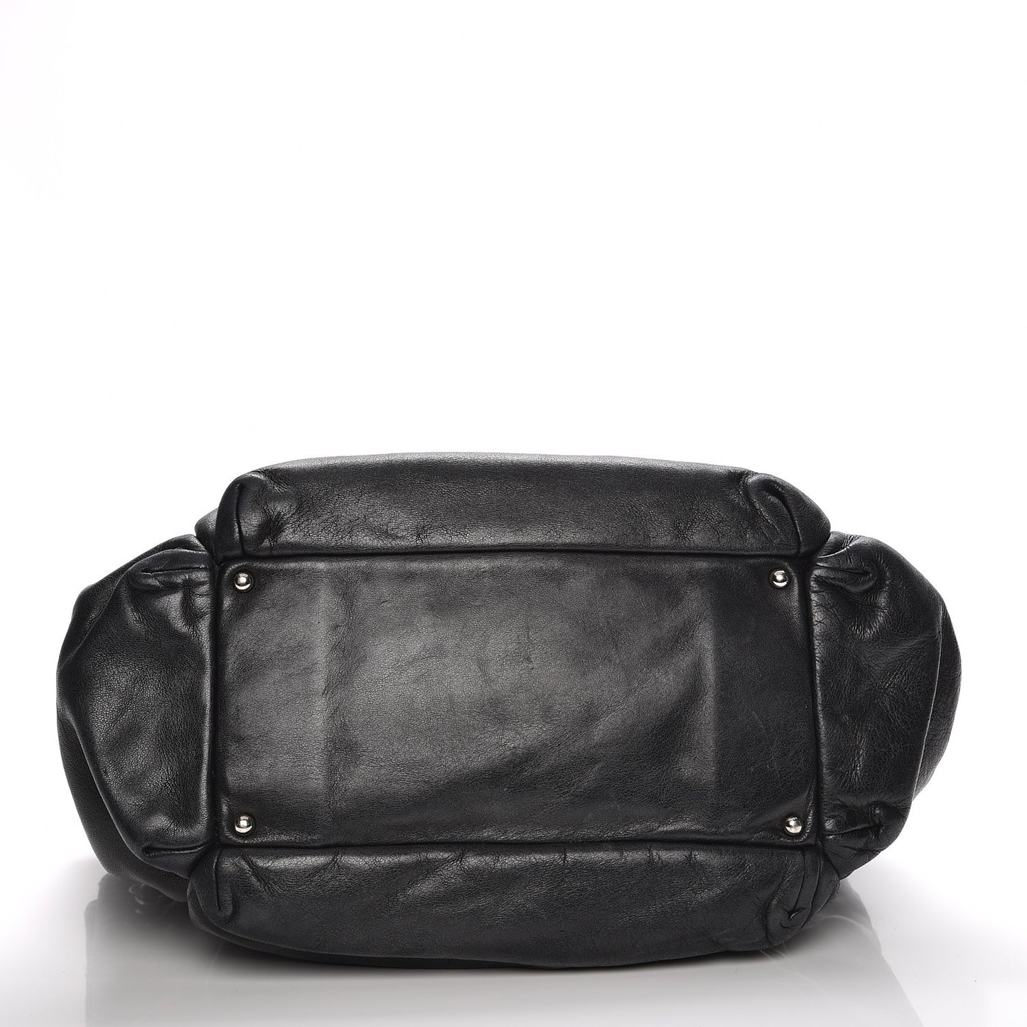 Lambskin Lax Accordion Hobo Black