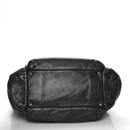 Chanel Lambskin Lax Accordion Hobo Black 8 of 9