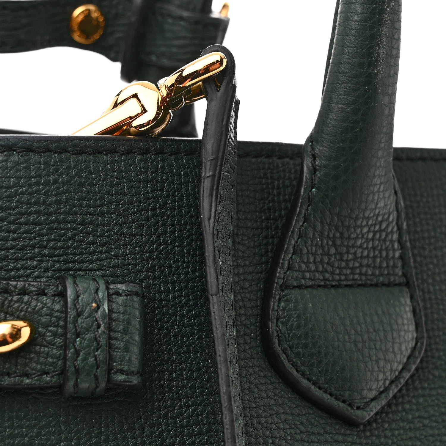 Burberry Derby Calfskin House Check Medium Banner Tote Dark Bottle Green 13 of 13