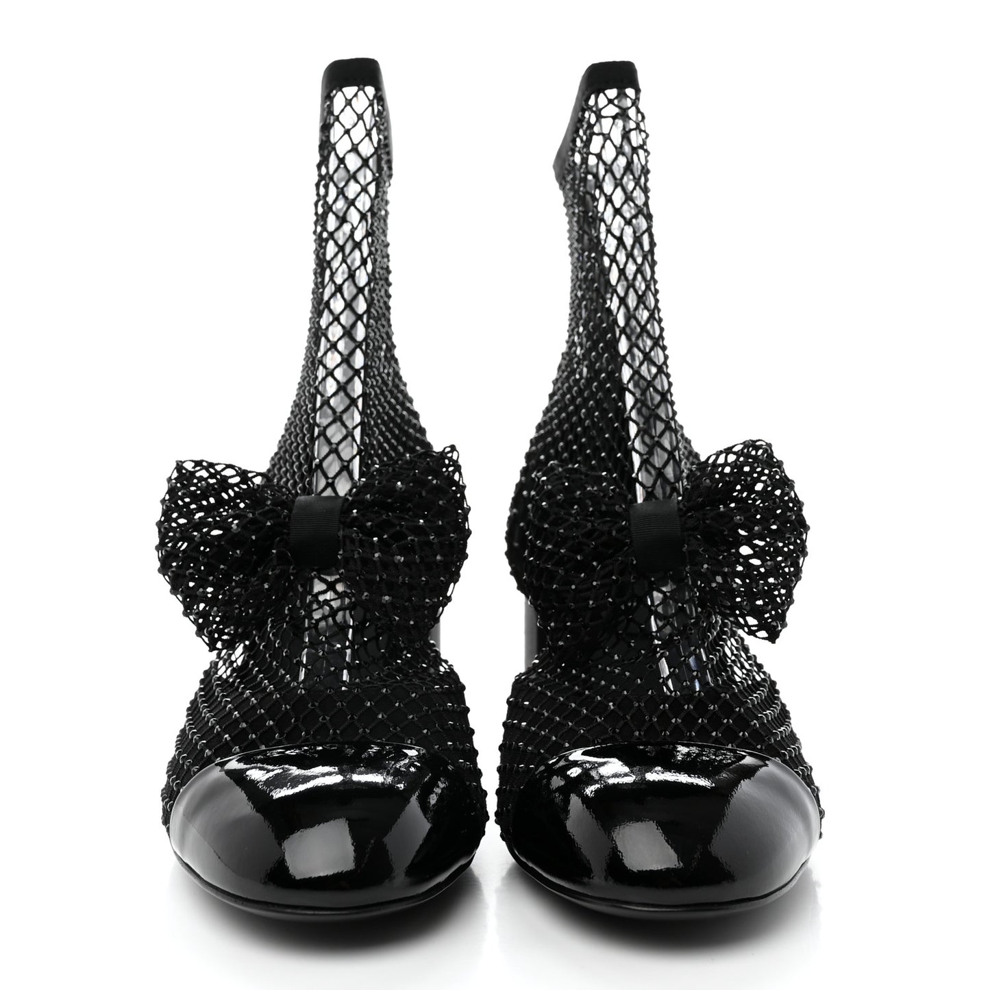 Resille Strass Kid Suede Patent Mary Jane Short Boots 39 Black