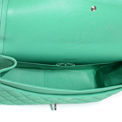 Chanel Iridescent Caviar Maxi Double Flap Green 6 of 9