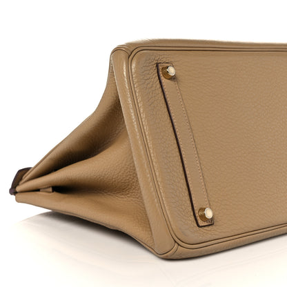 Hermes Taurillon Clemence Birkin 35 Tabac Camel 6 of 40