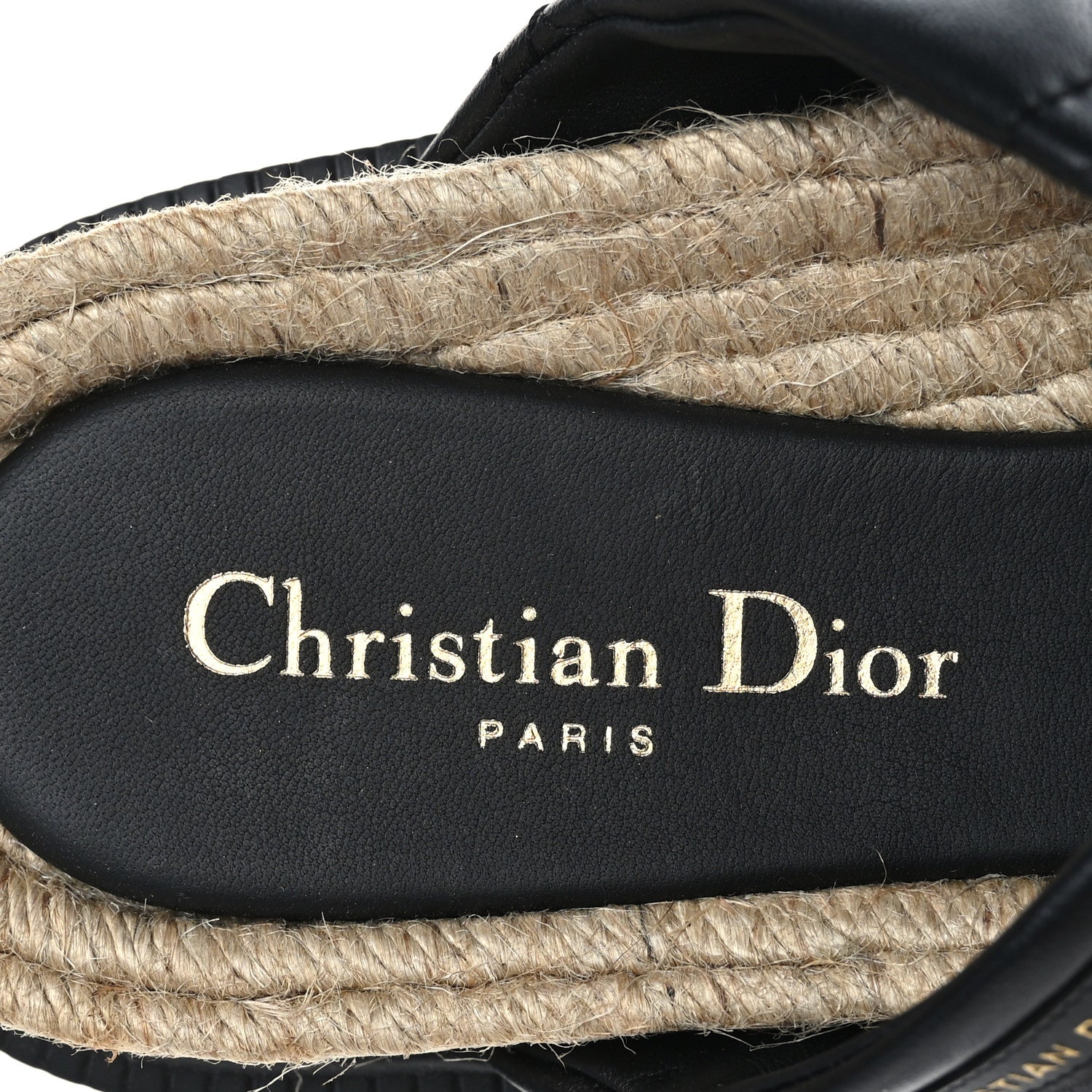 Christian Dior Calfskin Cannage Dtwist Espadrille Platform Sandals 38.5 Black 7 of 8