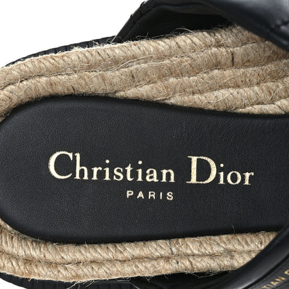 Christian Dior Calfskin Cannage Dtwist Espadrille Platform Sandals 38.5 Black 7 of 8