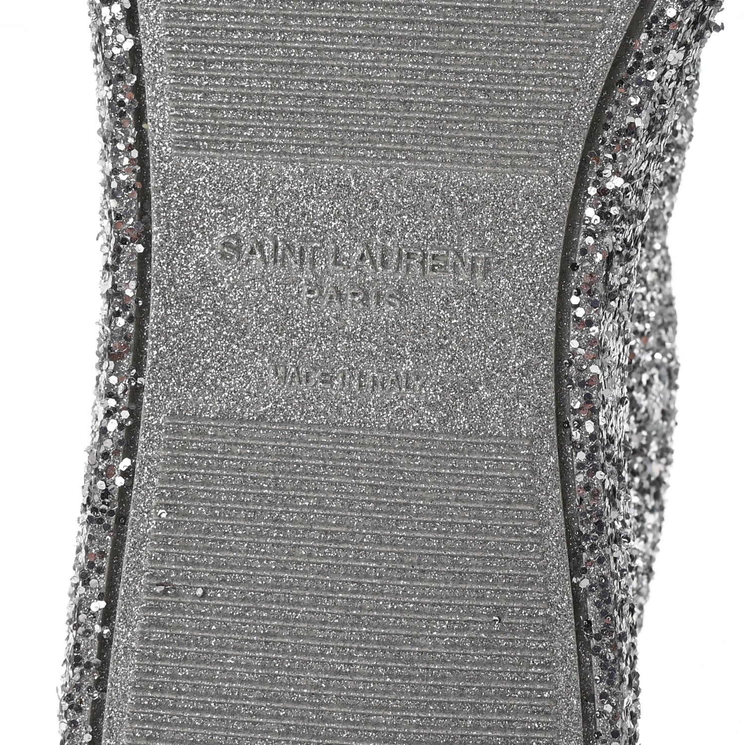 Saint Laurent Calfskin Crystal Glitter Andy Sneakers 37 Silver 8 of 11
