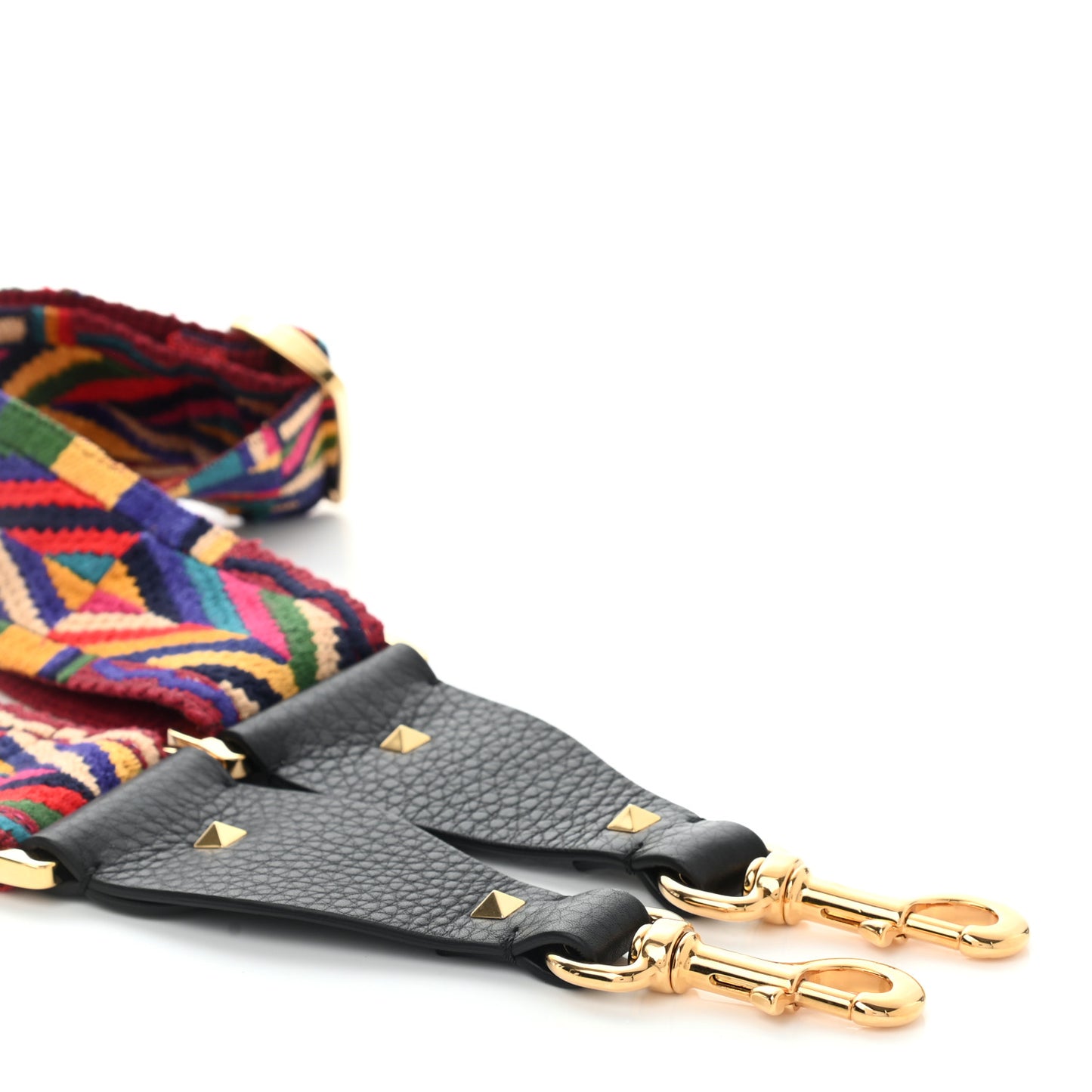 Canvas Native Couture 1975 Embroidered Rockstud Guitar Strap Multicolor