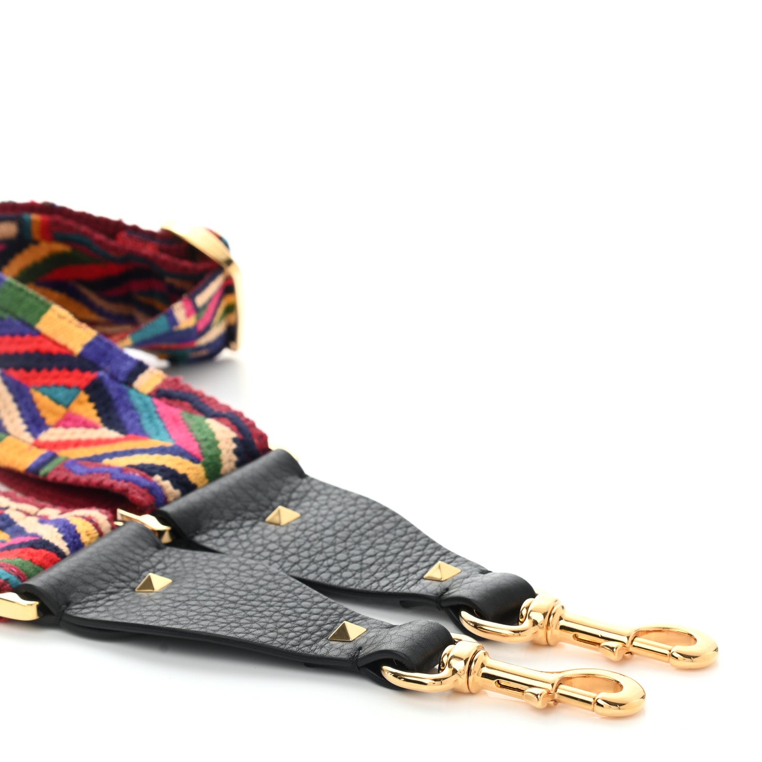 Valentino Garavani Canvas Native Couture 1975 Embroidered Rockstud Guitar Strap Multicolor 3 of 8