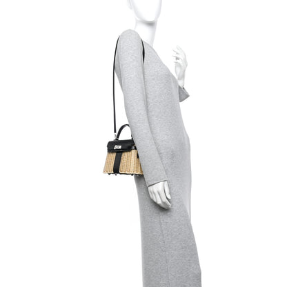 Hermes Wicker Box Picnic Mini Kelly 20 Naturel Black 3 of 21