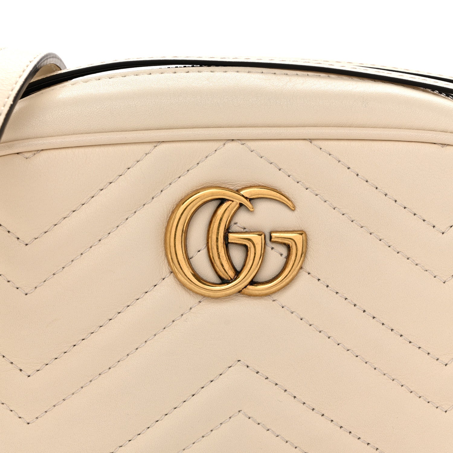 Gucci Calfskin Matelasse Mini GG Marmont Chain Shoulder Bag White 8 of 10