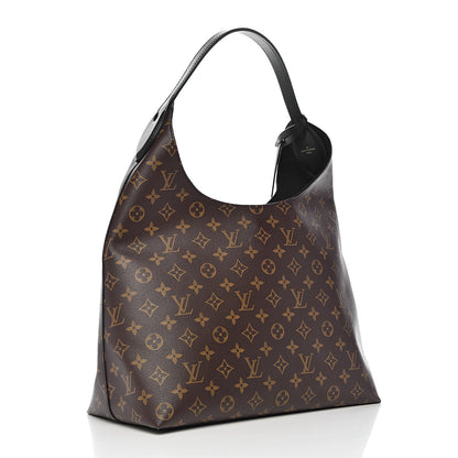 Louis Vuitton Monogram Flower Hobo Black 3 of 9