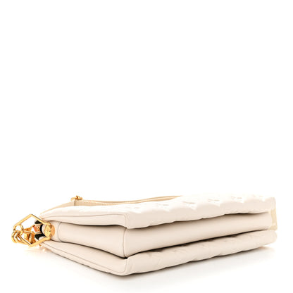 Louis Vuitton Lambskin Embossed Monogram Coussin PM Beige Cream 4 of 11