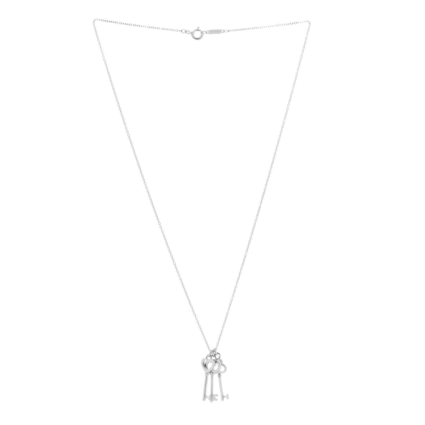 Sterling Silver Three Key Pendant Necklace