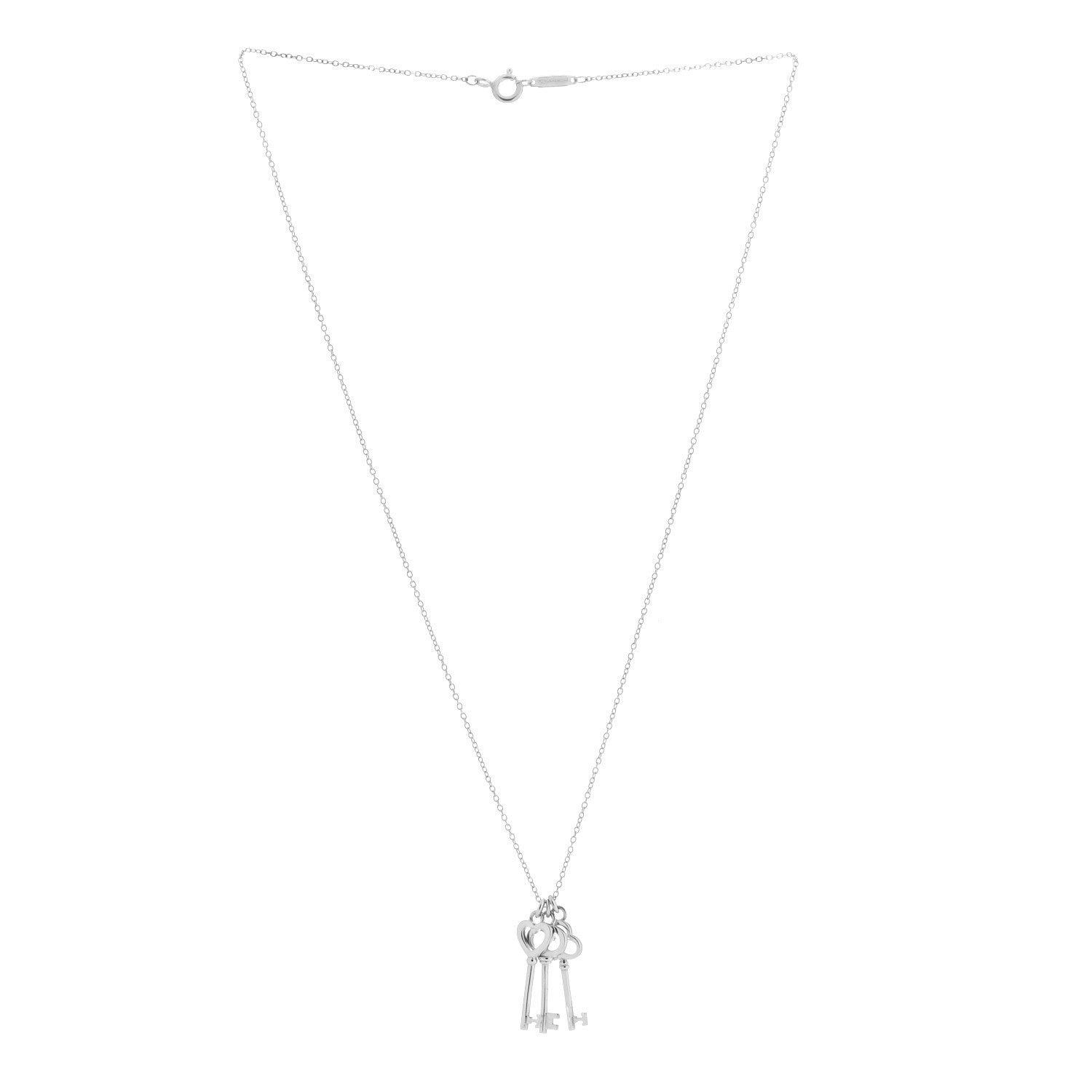 Tiffany Sterling Silver Three Key Pendant Necklace 2 of 6