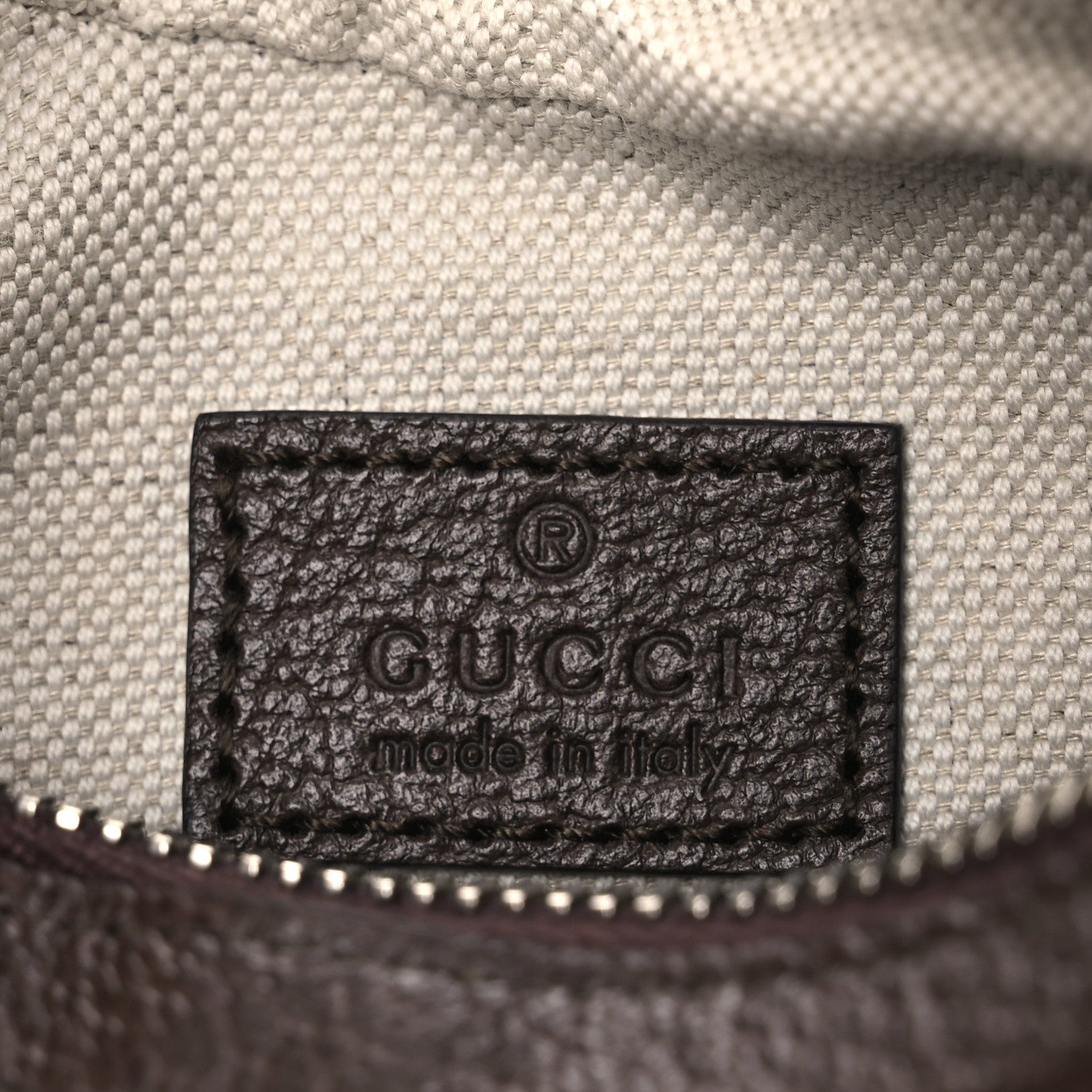 Gucci GG Supreme Monogram Textured Dollar Calfskin Web Small Attache Shoulder Bag Beige Ebony New Acero 6 of 11
