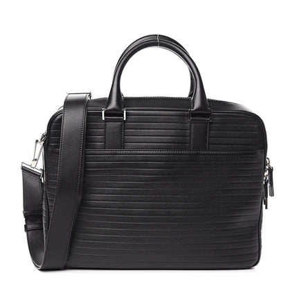 Christian Dior HOMME Calfskin Ribbed Briefcase Black 1 of 11