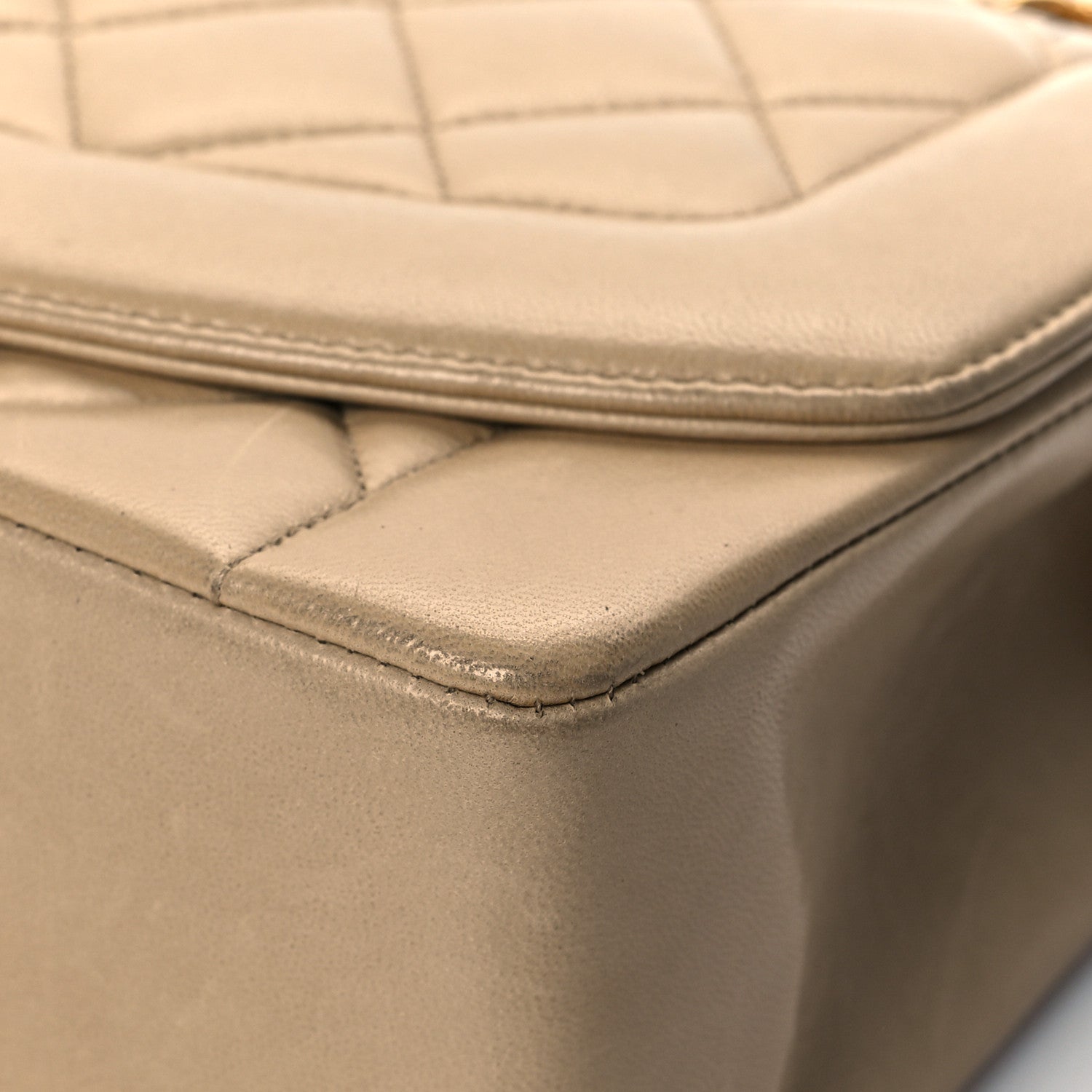 Chanel Lambskin Quilted Medium Single Flap Beige 9 of 17