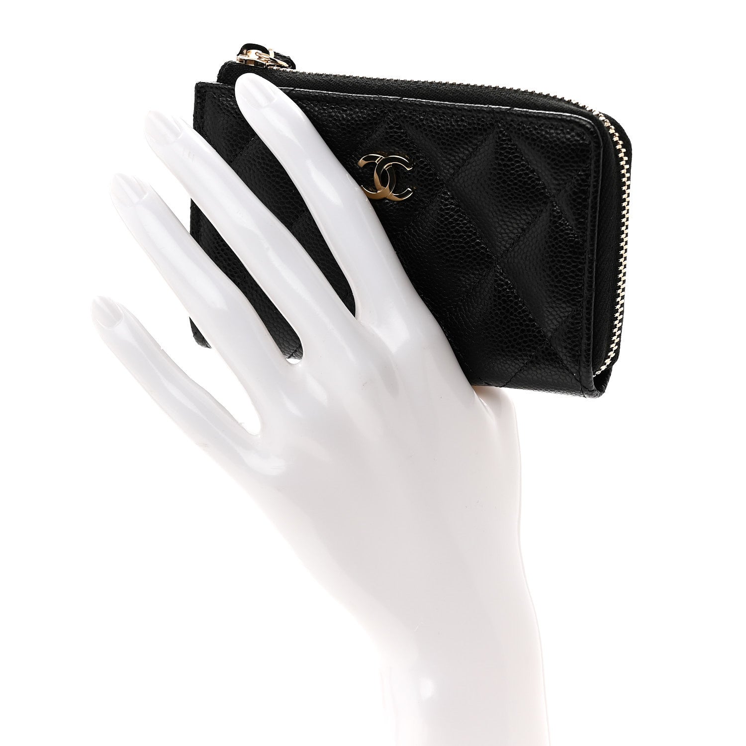 Chanel Caviar Quilted Zipped Key Holder Case Black 2 of 8