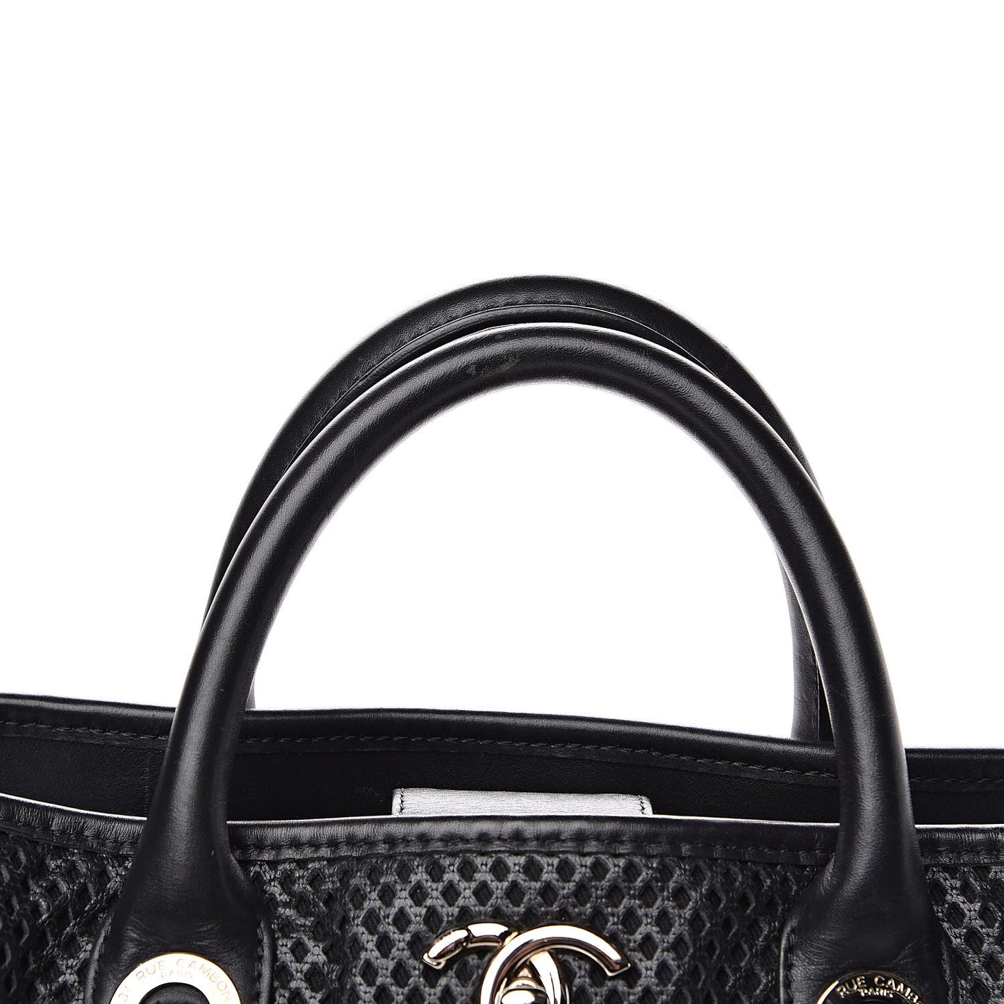 Calfskin Perforated Up In The Air Tote Black
