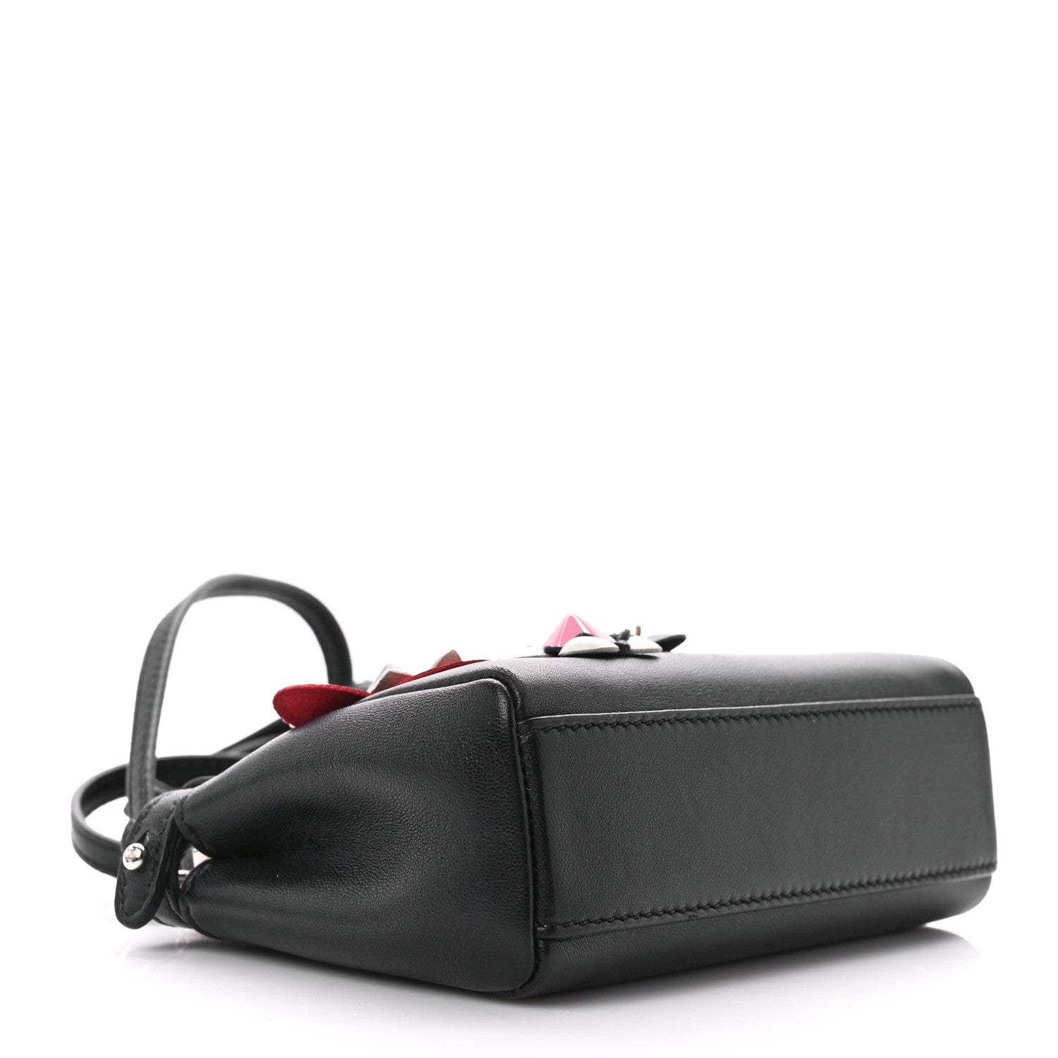 Fendi Nappa Flowerland Micro Peekaboo Iconic Satchel Black Multicolor 4 of 12