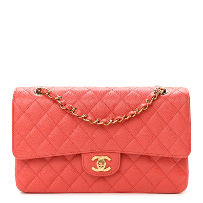 Chanel Caviar Quilted Medium Double Flap Light Red 1 of 12