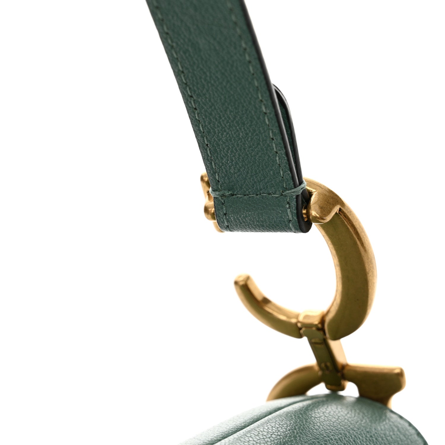 Christian Dior Shiny Goatskin Saddle Bag Green 14 of 14