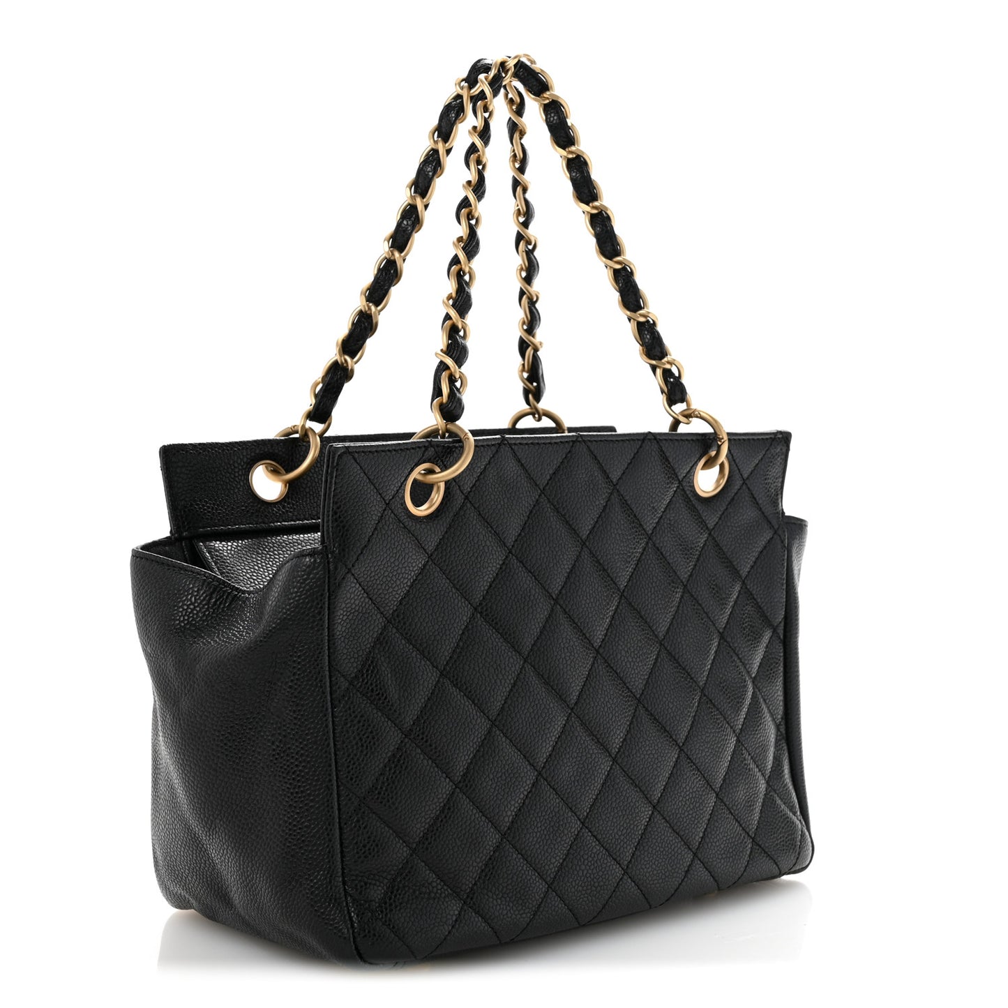 Caviar Quilted Petit Timeless Tote PTT Black